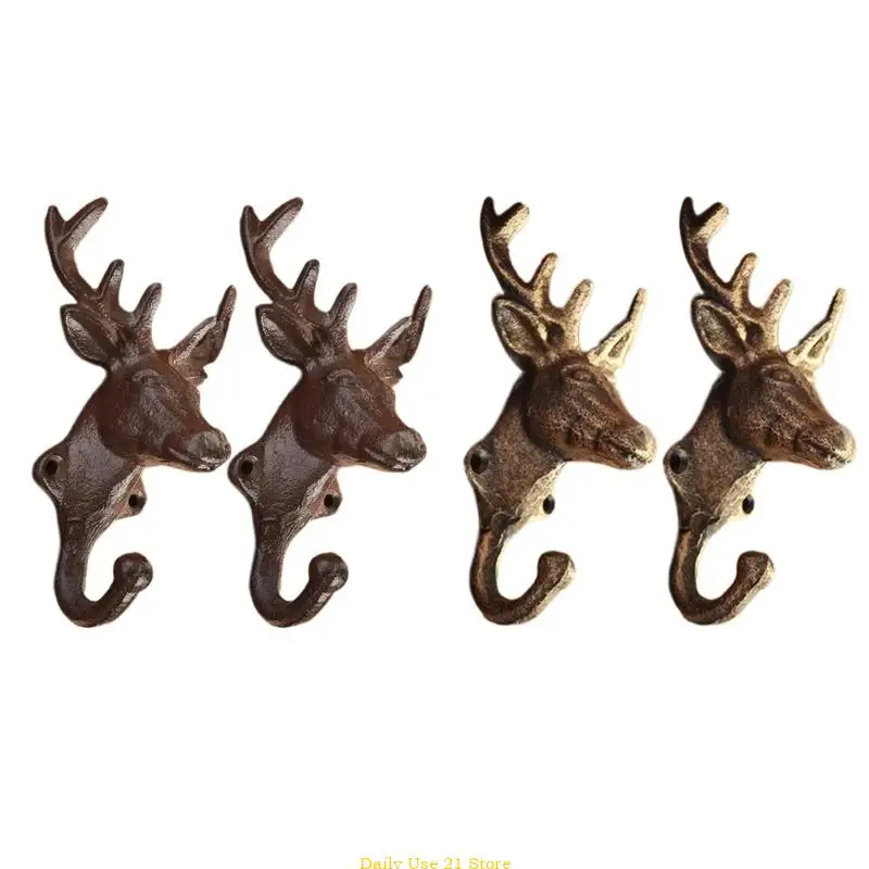 

2 Pcs Iron Deer Antler Hook for Versatile Hanging Solution Home Decoration