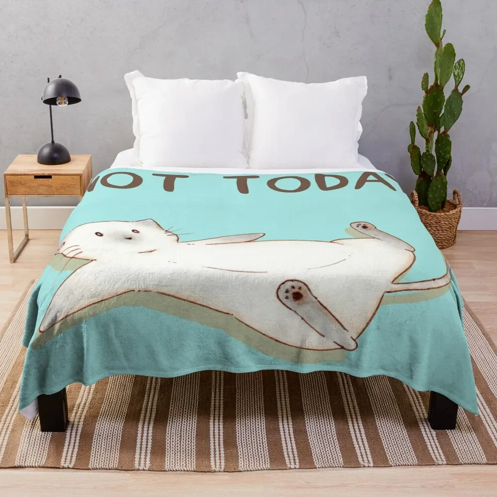 Not today - Lazy cat Throw Blanket Luxury Thicken Camping Blankets