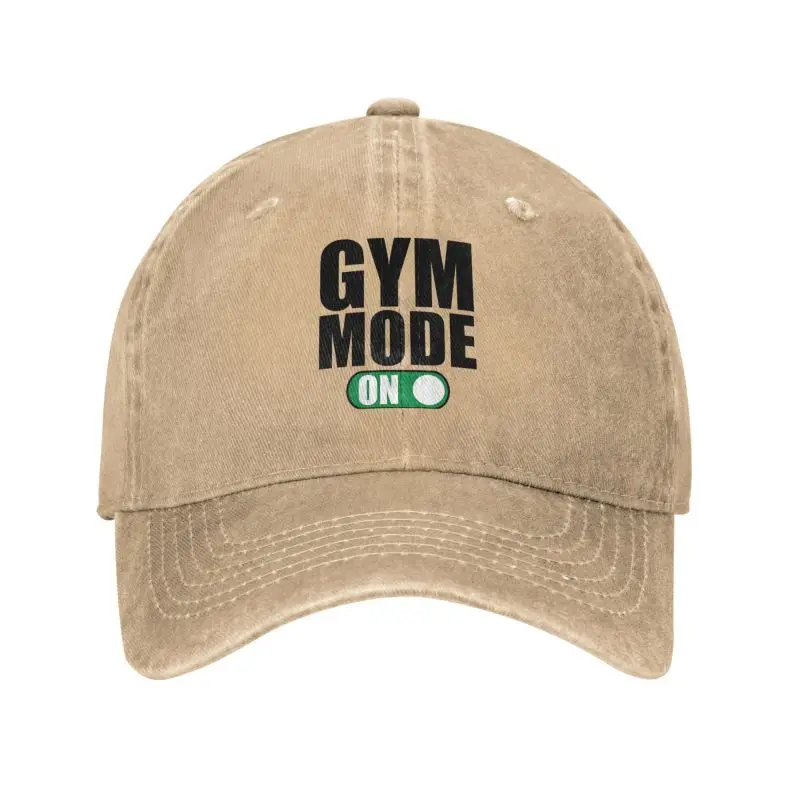 Custom Cool Cotton Sport Fitness Gym Mode On Baseball Cap for Men Women Adjustable Adult Dad Hat Spring