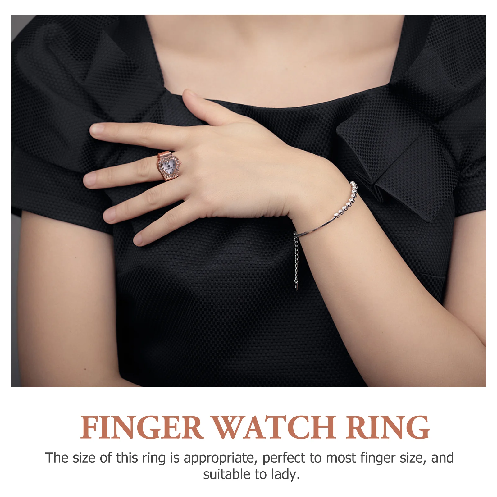 Heart Shape Ring Watch Exquisite Quartz Movement Ring Watch Gift for Women Men ring clock watch ring