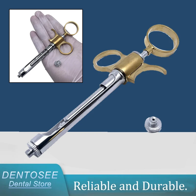 

Dental Stainless Steel Syringe Dentistry Surgical Instrument with Head Dental Teeth Care Dental Anesthesia Aspirating Syringe