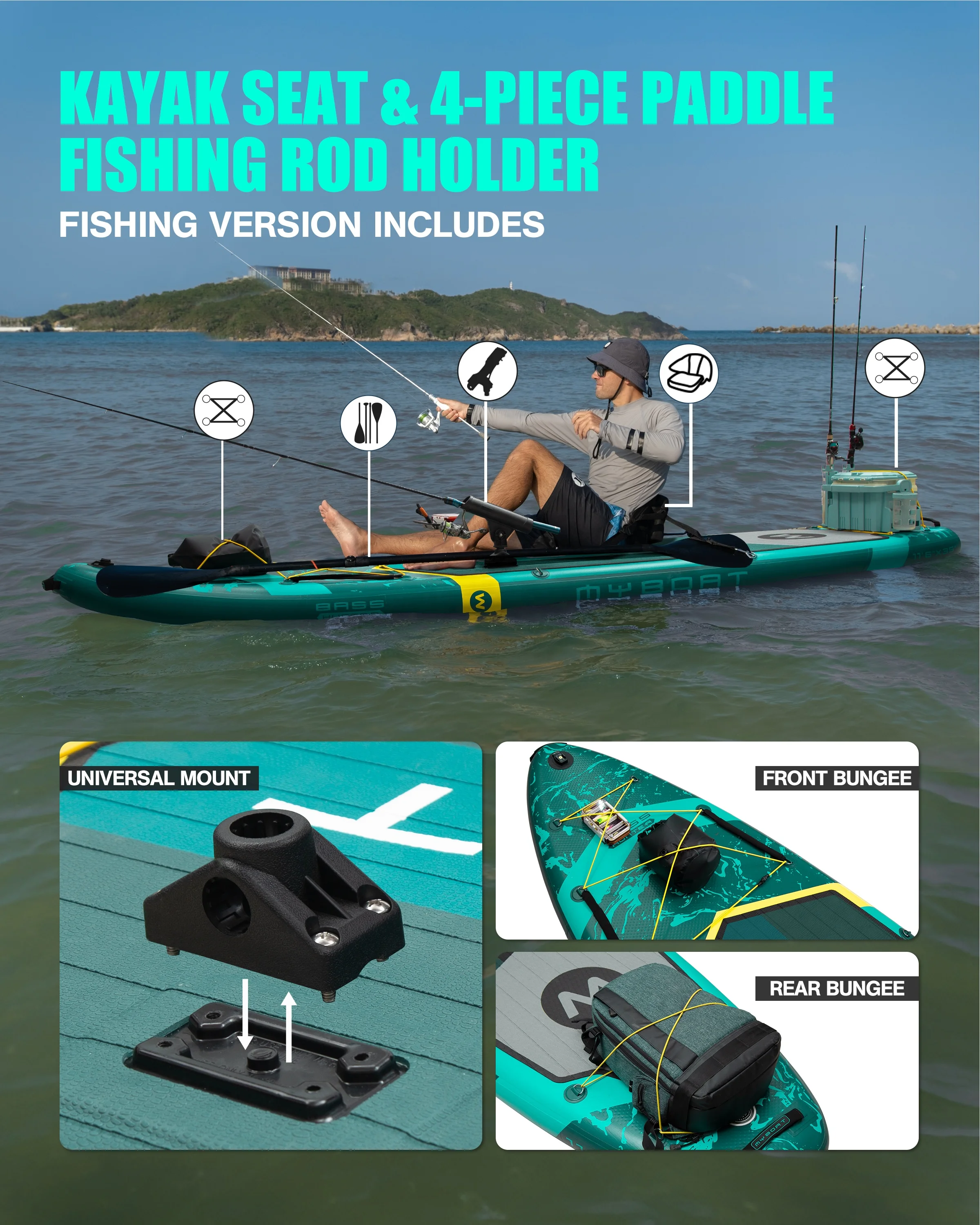 Neues Design Wasserspielgeräte Surfbrett Paddle Board Ständer aufblasbar mit Aca-Kajak-Sitz