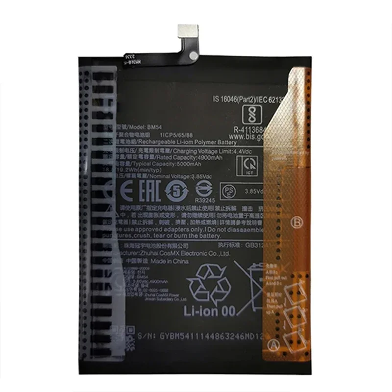 100% original hochwertige 5000mah bm54 batterie für xiaomi redmi note 9 5g/note 9t mtk 800u batterien bateria schneller versand