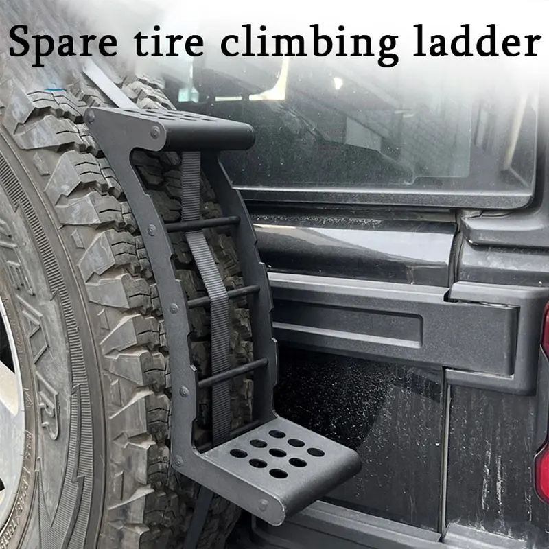 Spare Wheel Step Portable Universal Wheel Ladder Non-Slip Fit for Truck, SUV, Pickup with Rope Tightener Fit 24' - 35' Wheel