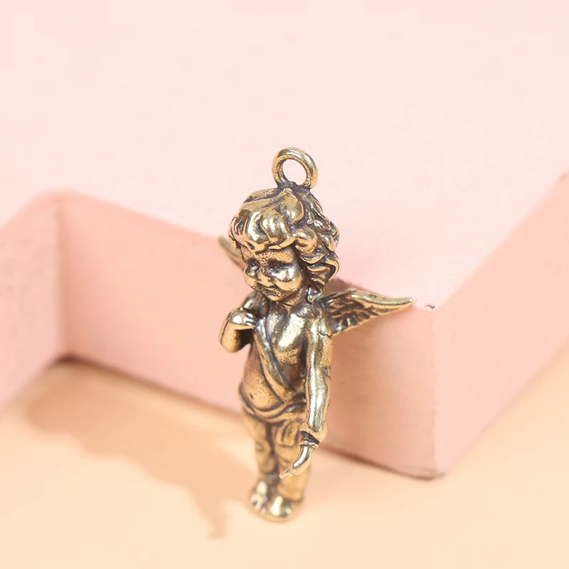 Brass Angel Wings Pendants for Necklaces Solid Copper Key Chains DIY Accessories