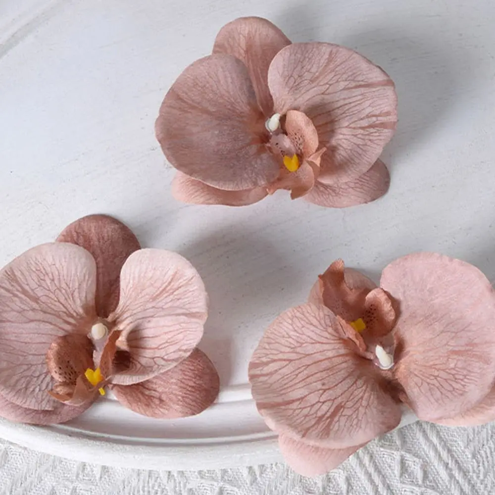 Simulated Flower Silicone Cotton Butterfly Orchid Handmade Accessories Headdress Wedding Decoration DIY Jewelry Making Craft
