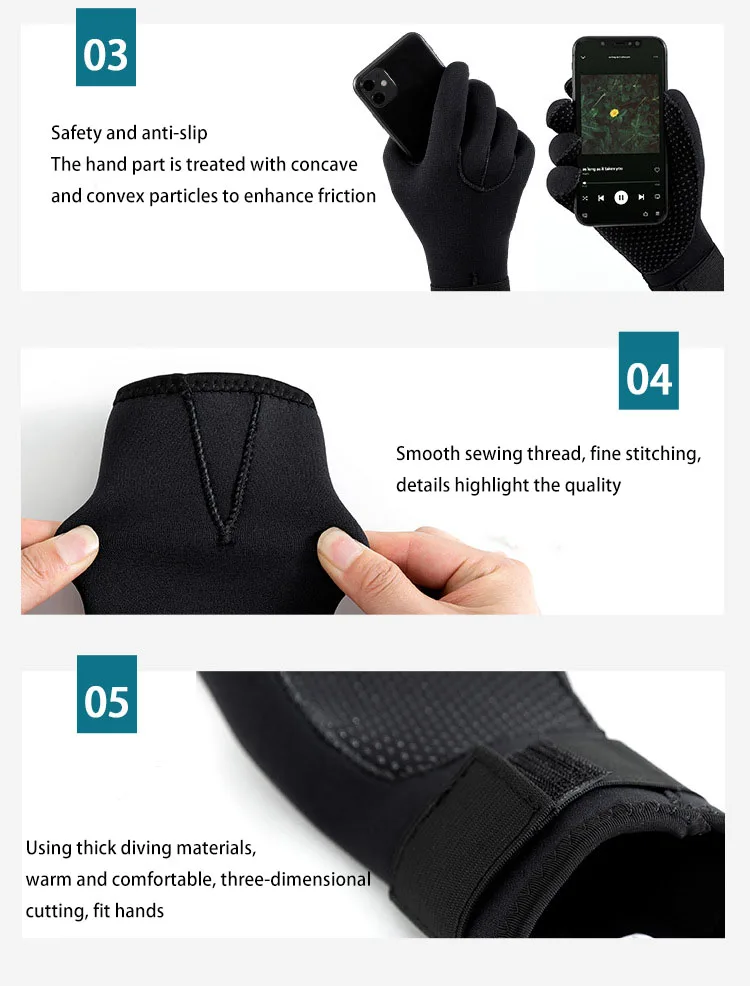 Tauchhandschuhe, Socken, Kopfbedeckungen, Tauchausrüstung, verschleißfest, verhindern Durchbruch und hält warm, Strandkämmen, Schutzausrüstung – Detail 13