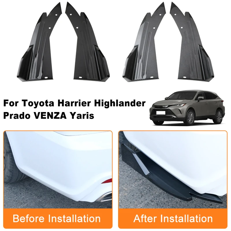 

Car Rear Bumper Spoiler Lip Diffuser Side Skirt Splitter Wrap Angle Anti-Crash For Toyota Harrier Highlander Prado VENZA Yaris