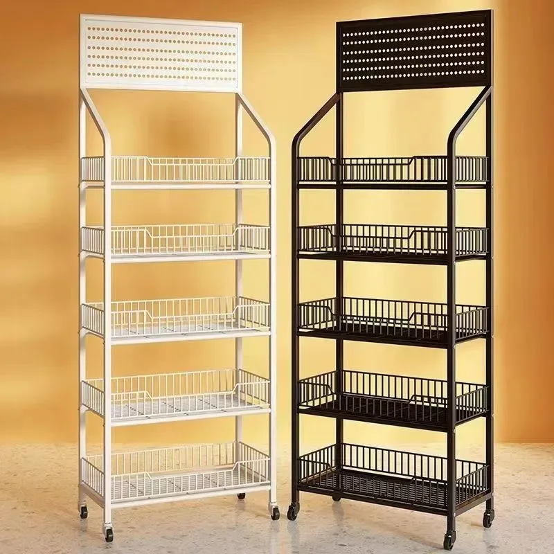 for Convenience Store Supermarket Snack Shelf Beverage Food Mobile Display Rack Toy Checkout Counter Floor Standing
