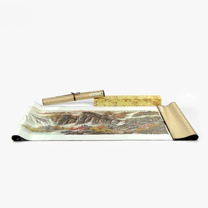 

Silk brocade scroll painting study living room silk decorative painting, silk painting