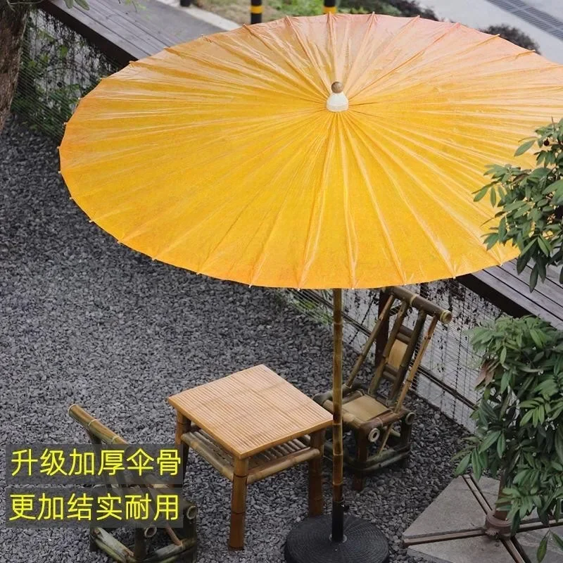 Chinese oil-paper umbrella, outdoor intangible cultural heritage handmade Chinese garden umbrella, villa garden atm