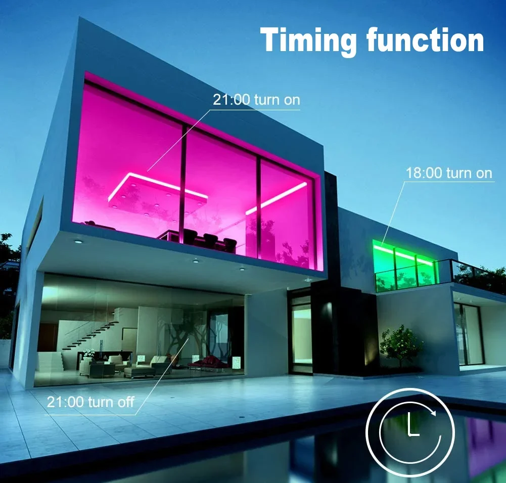 Smart AC LED Strip RGB Color Changing IP66 Waterproof APP Remote Control Living Room Outdoor 110V/220V 50M/roll Flexible Strip