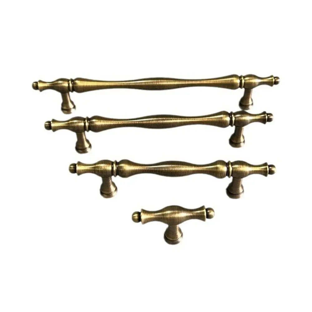 

Retro Push-pull Door Handle Unique Line Design Durable Brass Furniture Door Knob High Quality Comfortable Grip Cabinet Handle