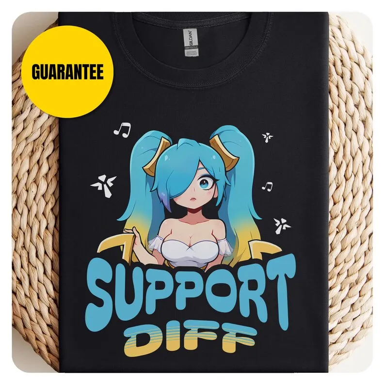 Support Diff Sona T-Shirt | Gaming Tee, Gamer Shirt, Video Game Apparel, Funny Gaming Gift, Sup Lover Shirt