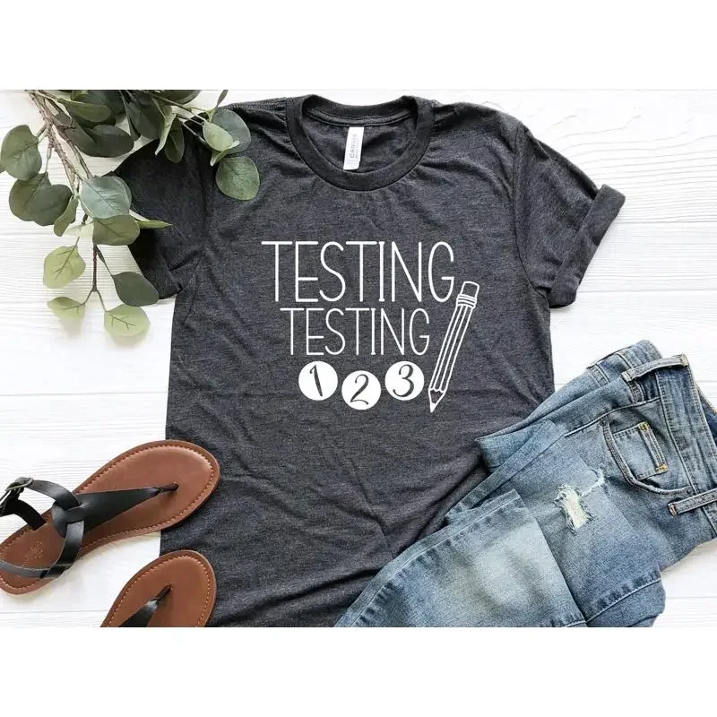 Testing Day T Shirt Funny Teacher Life State Teachers Test Exam
