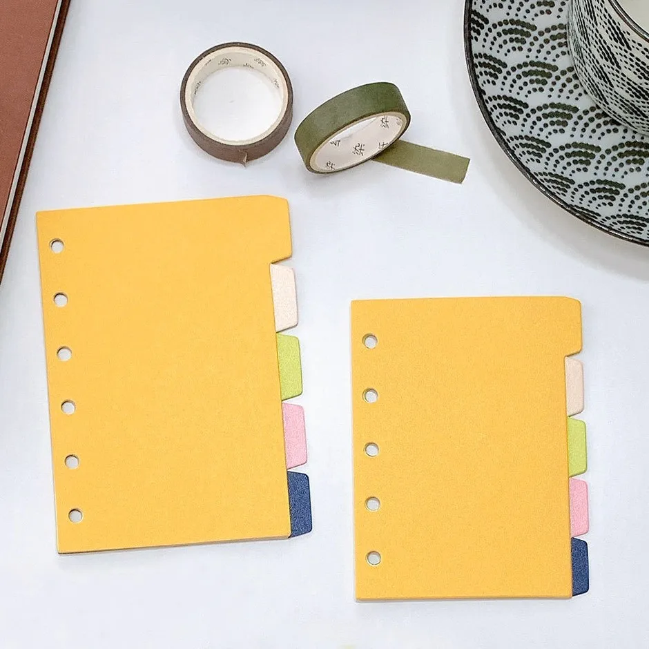 M5A7 Loose-leaf Binder with Pearl Paper, Divider Sheets, Journal Index Pages, Bookmark Inner Pages, File Folders  Notebook