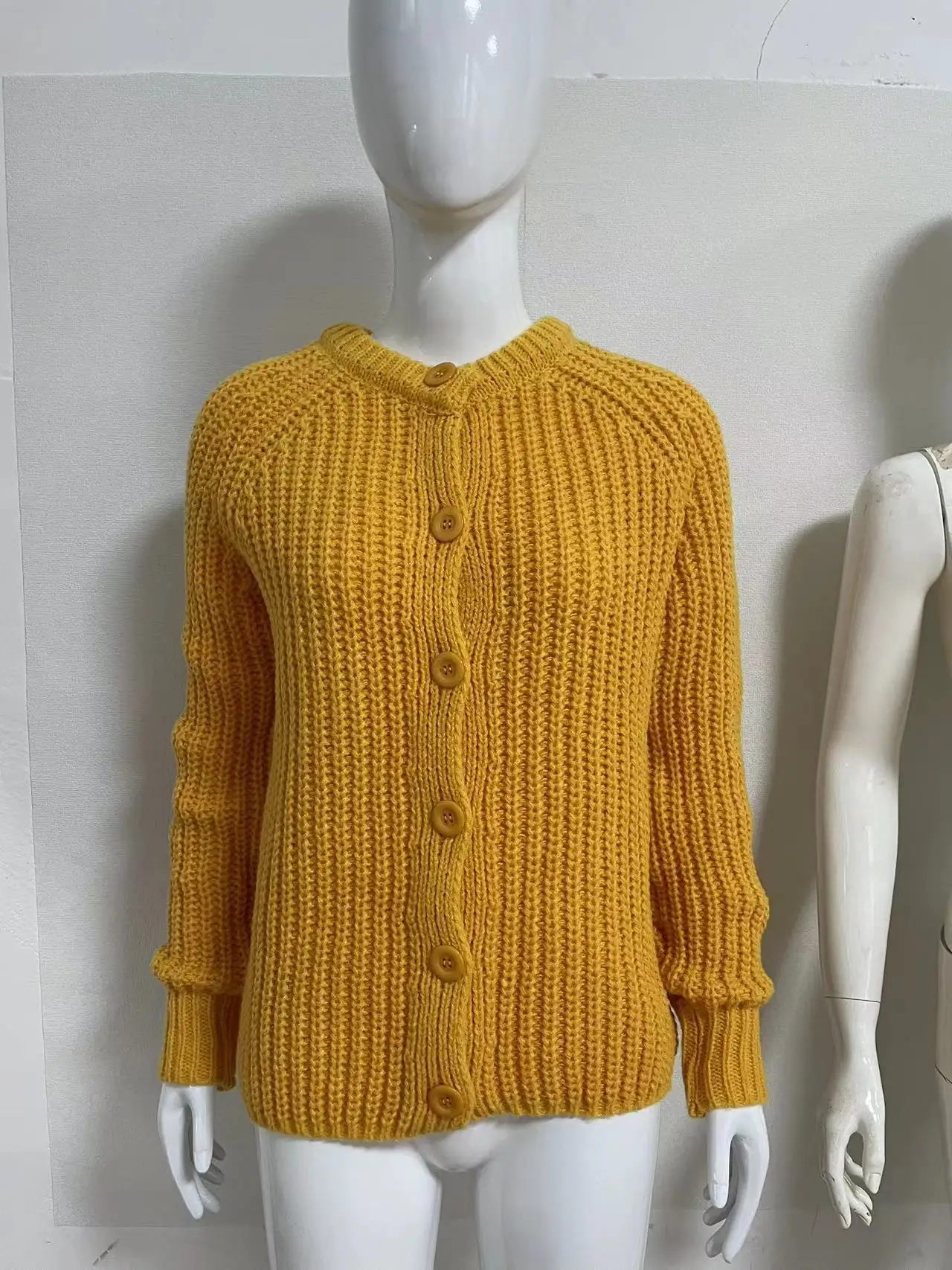 Осень-зима, Новое поступление, свободный стиль, однотонный кардиган с длинными рукавами