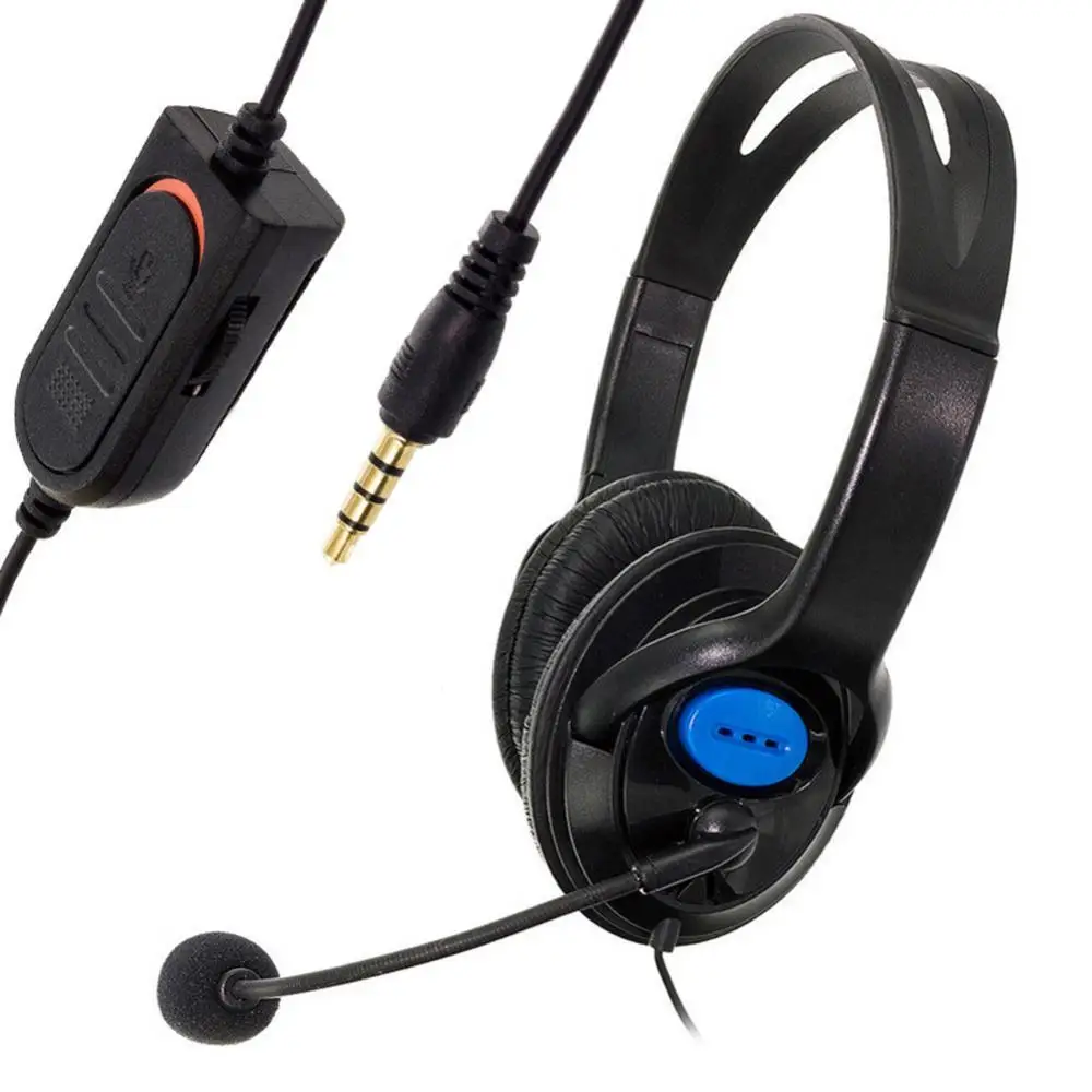 Wired Headphone for SonyPS4 Head-mounted Earphone Gaming Headset Soft Earmuffs Wired Earphone PC Headphone with Microphone