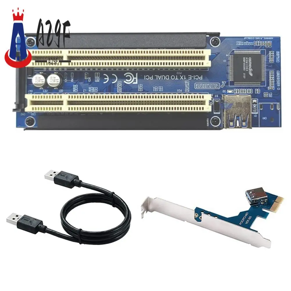

A29F-1 Set PCI-E To Dual PCI Expansion Card Adapter ASM1083 Support Capture Card Golden Tax Card
