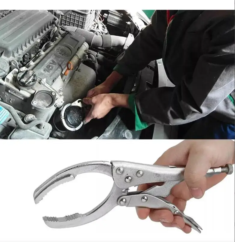 

Chromeplate Adjustable Oil Filter Wrench Automotive Oil Filter Extractor Locking Pliers Manual Wrench Removal Tools
