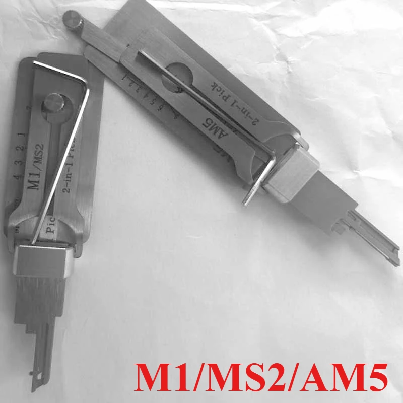 

M1/MS2/AM5 2 in1 Locksmith Tools Master Key Decoder Micha Decoder Precision Pick and Decoder for Kwikset for Lishi Lock Picking