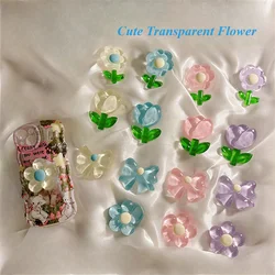 Korean 3D Cute Transparent Flower Bow Phone Grip Tok Griptok Japan Phone Holder For iPhone 15 14 13 Phone Pro Max Stand Holder
