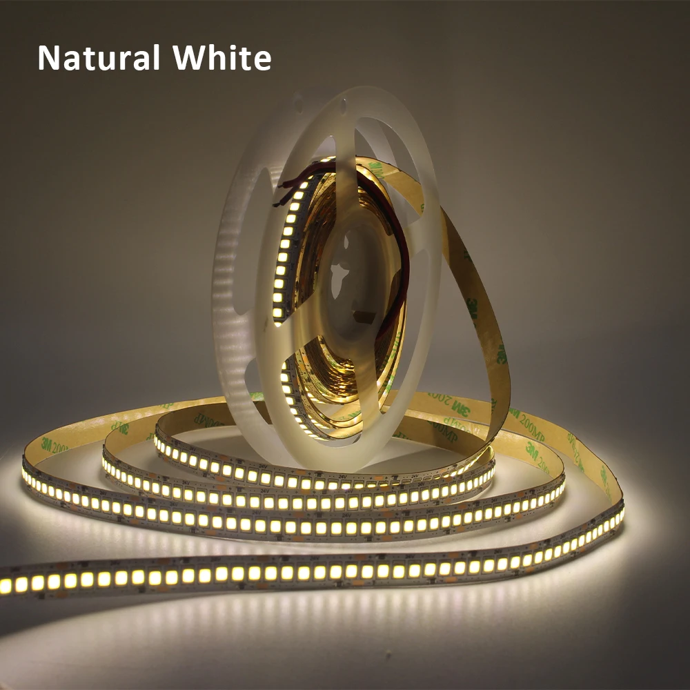 12V 24V SMD 2835 LED Strip Lights 5M 240Leds/m Warm Cool Natural White Bright Flexible Tape Lamp for Kitchen Room Decoration