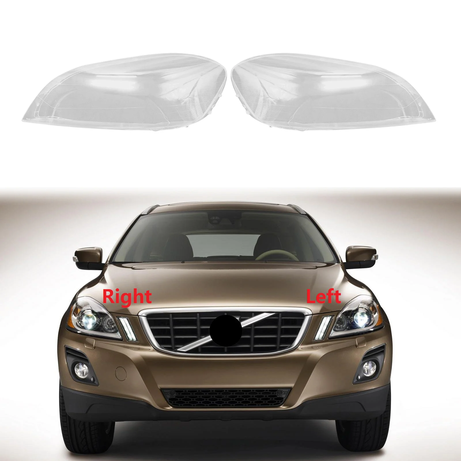 Coque de Lumière de Sauna Droite, Abat-Jour, Couvercle d'Objectif Transparent, pour Volvo XC60 2009 2010 2011 2012 2013