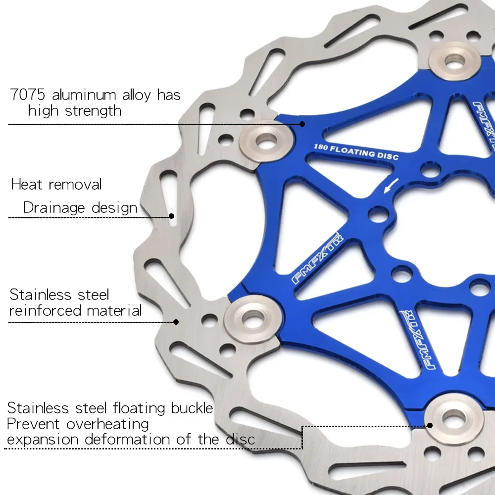 Mountain bike bicycle floating disc bicycle brake disc material is steel and aluminum alloy bracket size 160/180/203mm