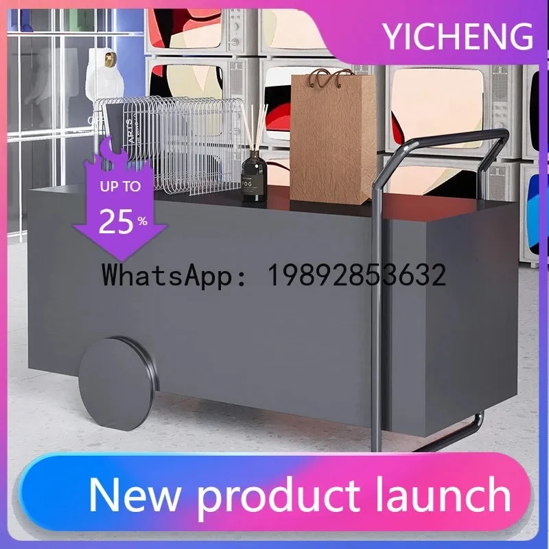 QQ Clothing Store Stainless Steel Center Island Counter Flow Table Display Table Buyer Exhibition Hall Storage Display Table