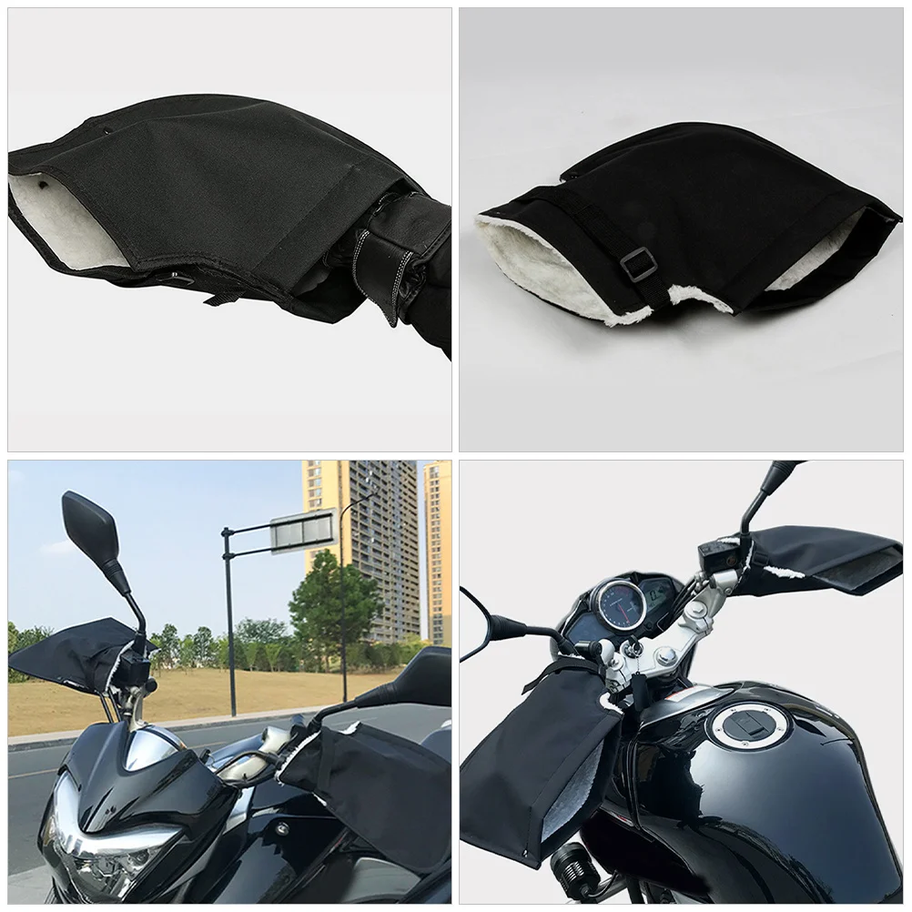 2 قطعة قفازات مقاومة للرياح الحرارية مقاوم للماء قفازات قماش أكسفورد للدراجات النارية Atv الثلج الشتاء الدراجات والعتاد #5