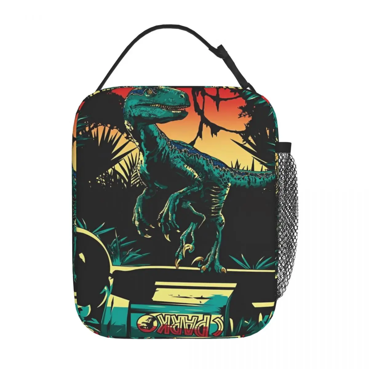 

Cartoon Jurassic Park Dinosaur Insulated Lunch Bags Thermal Lunch Container Large Tote Lunch Box Men Women Office Travel