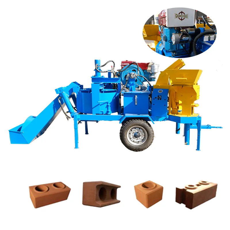 Manual Interlock Clay Block Making Machine Diesel Engine Hydraulic Pressure Automatic Easy Operate Pump Motor 1 Year Warranty