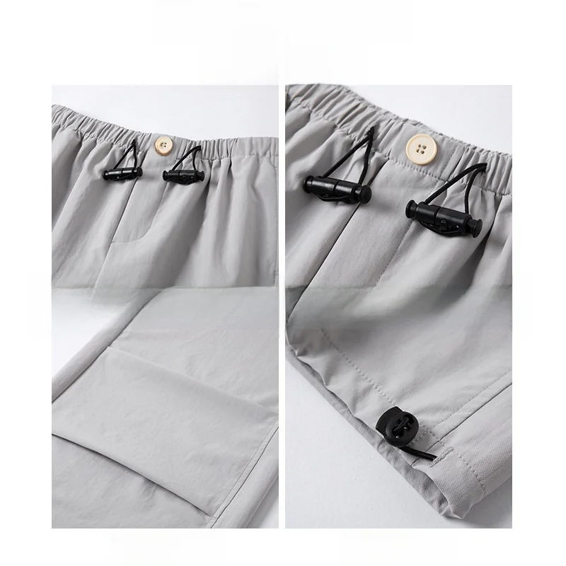 Pantalones informales de pierna ancha y cintura alta para mujer, ropa de trabajo de paracaídas American Sle, pantalones deportivos Qui Dry para primavera, otoño y verano