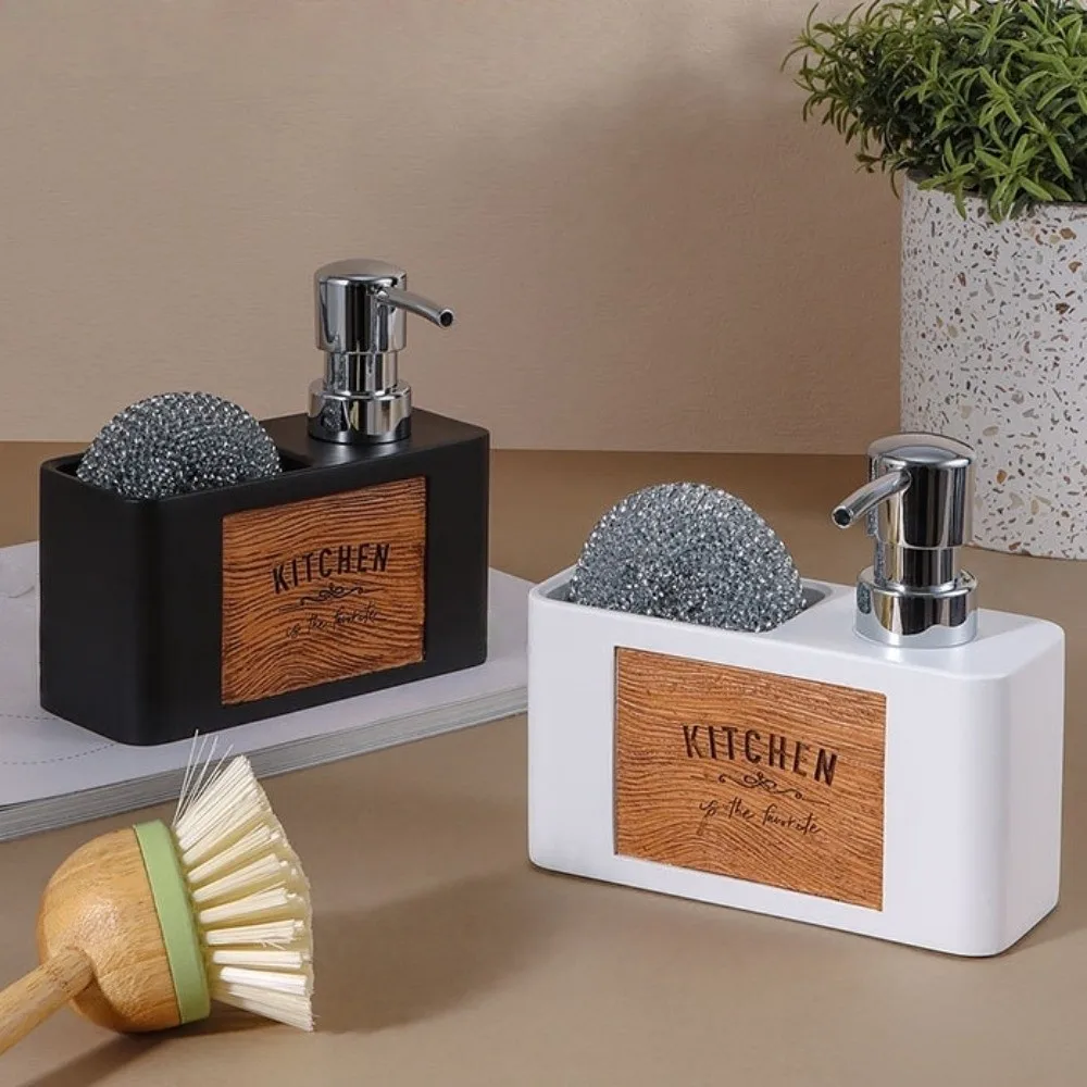 

Pump Head Kitchen Soap Dispenser 160ml ABS Sponge Holder Sink Organizer Press Liquid Soap Dispenser Dish Washing