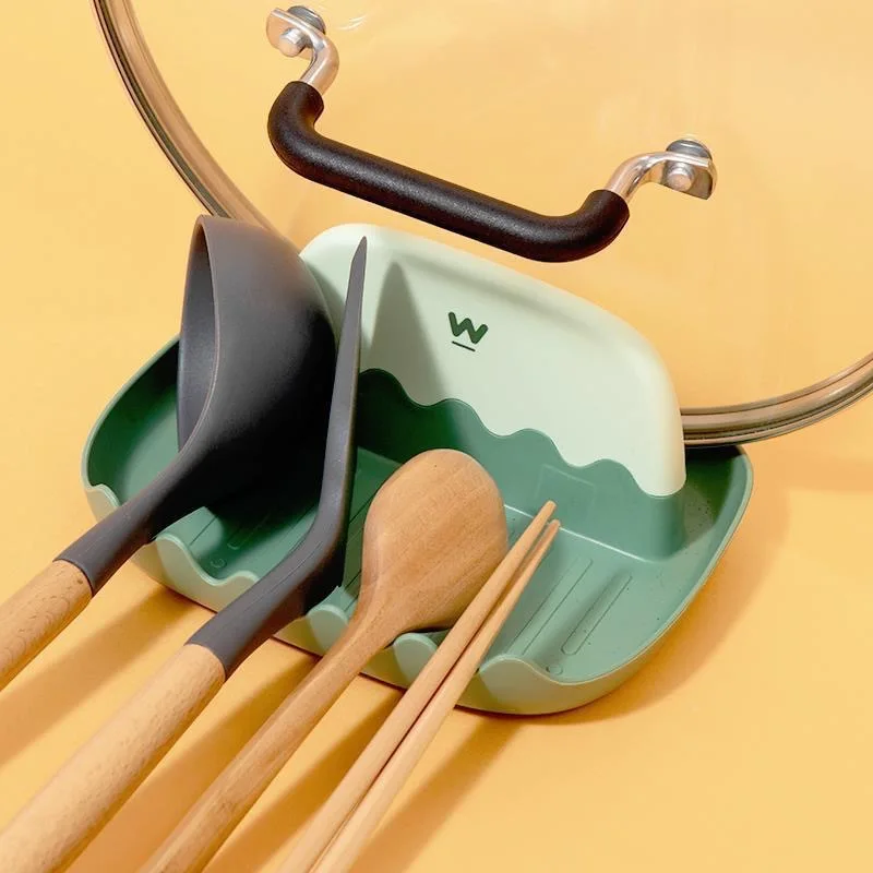 Creative Heat Resistant Pot Lid Holder, Multifunctional Kitchen Spoon Rest & Utensil Organizer, Space Saving Countertop Tray