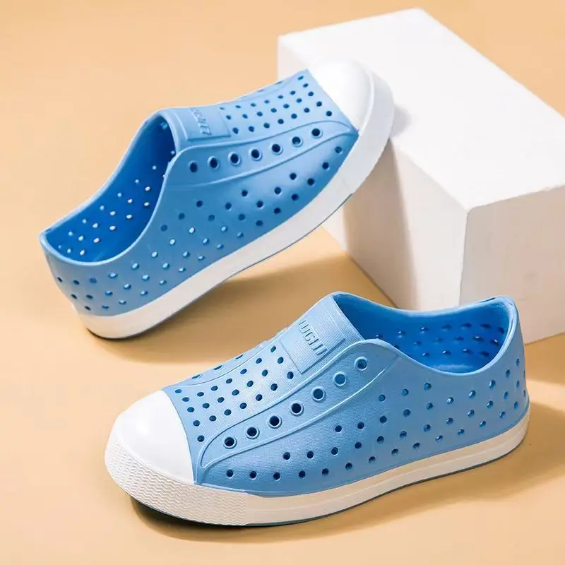 

Children's Summer New Round Toe Hollow Out Beach Sandals Boys And Girls Soft Sole Non Slip Slip On Injection Molding Cave Shoes