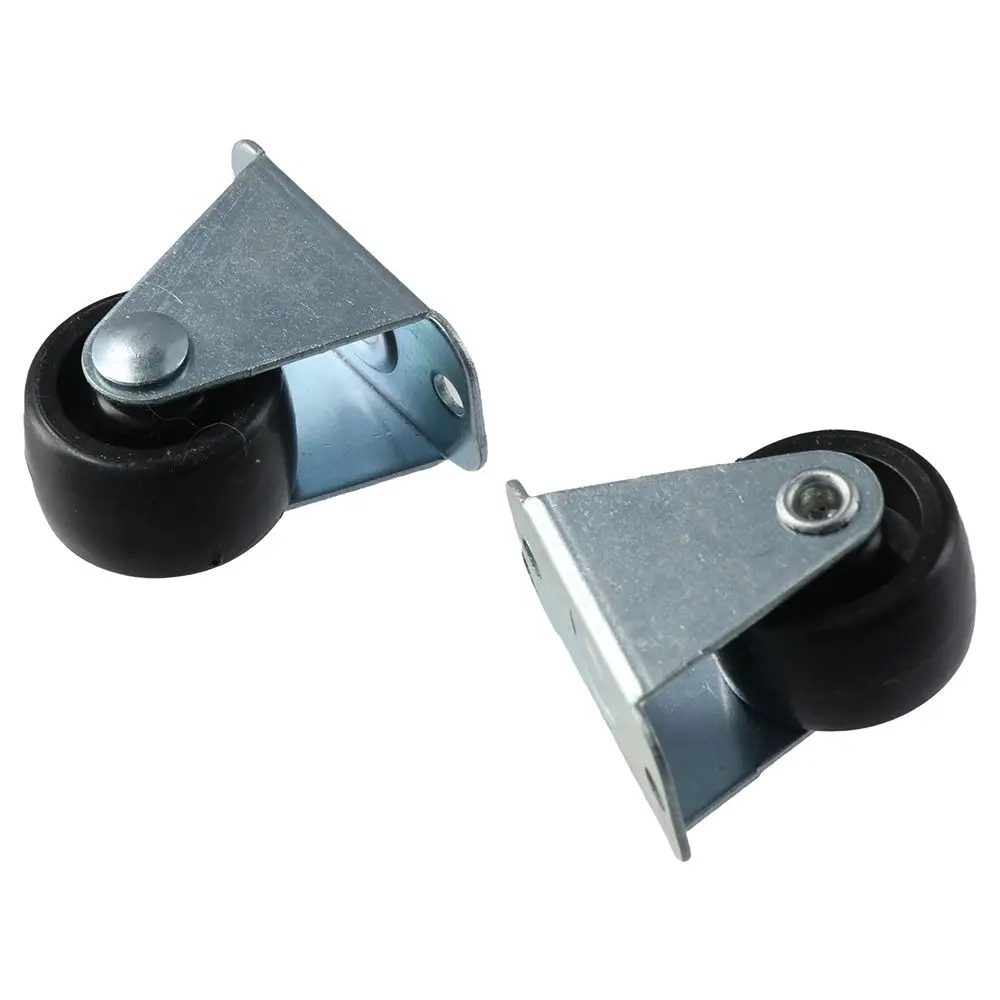 4 szt. Niskoprofilowe czarne gumowe kółka obrotowe Małe kółka do wózków 1'' Kółka stałe do stołu warsztatowego