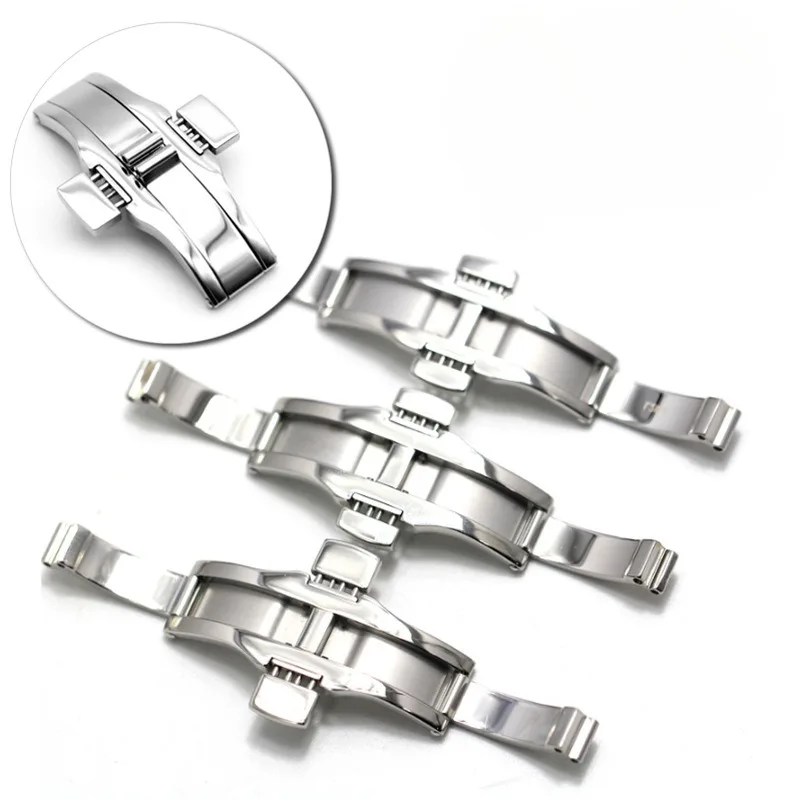 Watchband Buckle Clasp Watch Accessories for Tissot T1853 T035617 T035439 Stainless Steel Buckle Double Press Butterfly Buckles