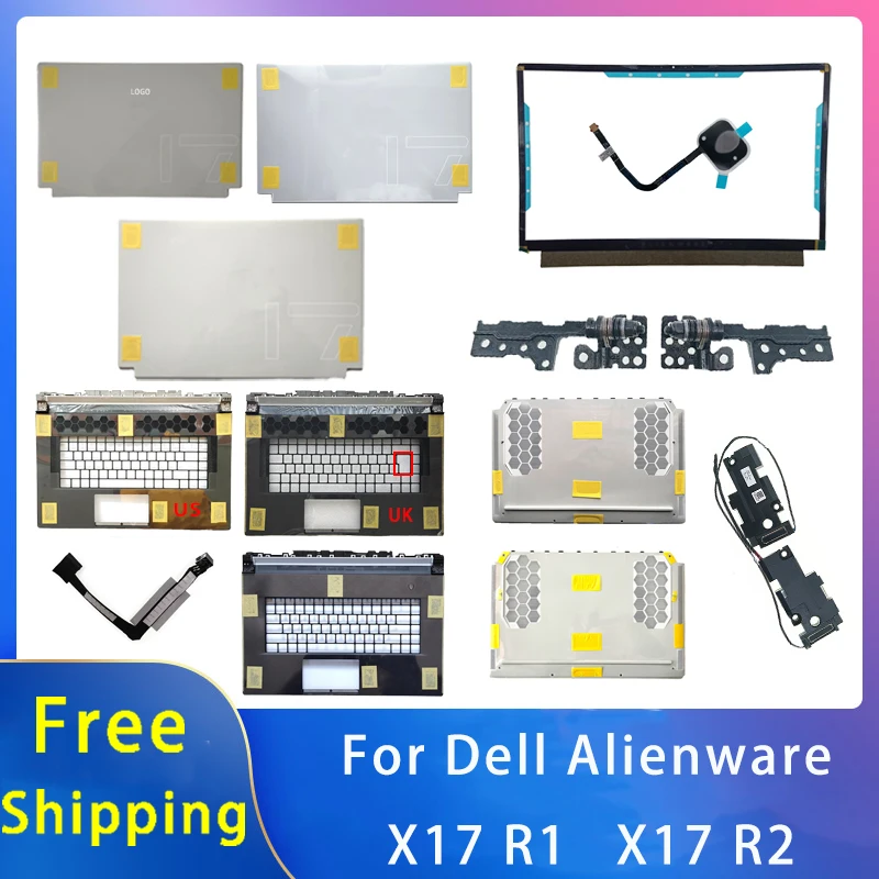 

New For Dell Alienware X17 R1 R2 Replacemen Laptop Accessories Lcd Back Cover/Palmrest/Bottom/Hinges/Speaker With LOGO