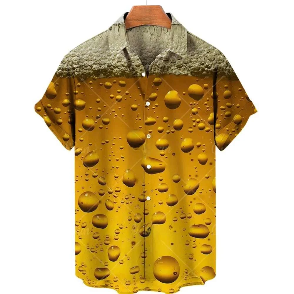 

Digital Beer Print ort Sve irt 3D Printed Casual Cotton Top for Men Youthful Sle Sun Protection Treaent Ice Sensation