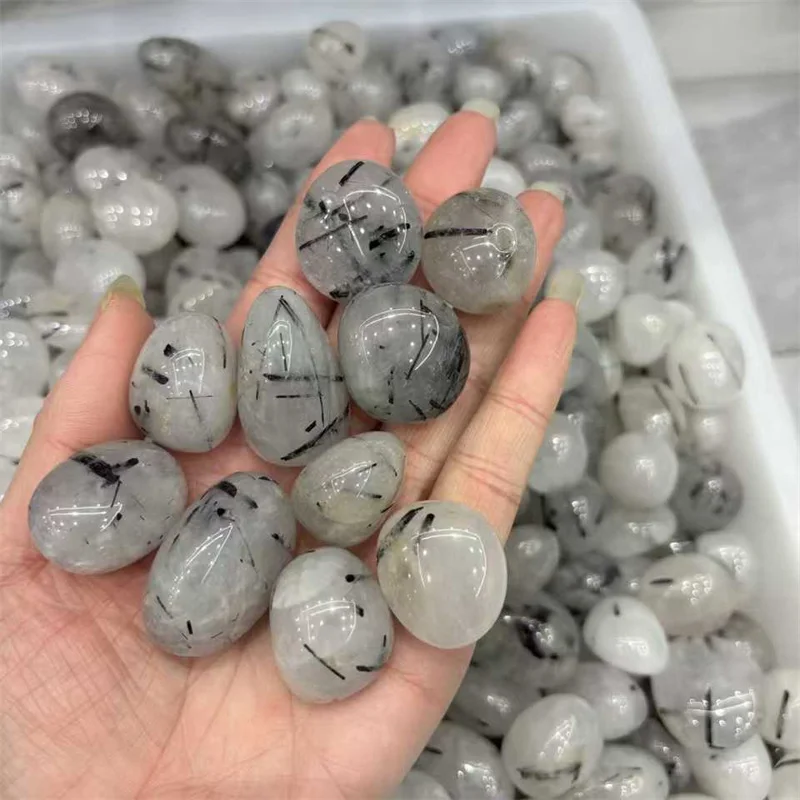 Natural Black tourmaline bulk tumbled stones mineral crystals gemstones  black rutilated quartz decoration feng shui crafts