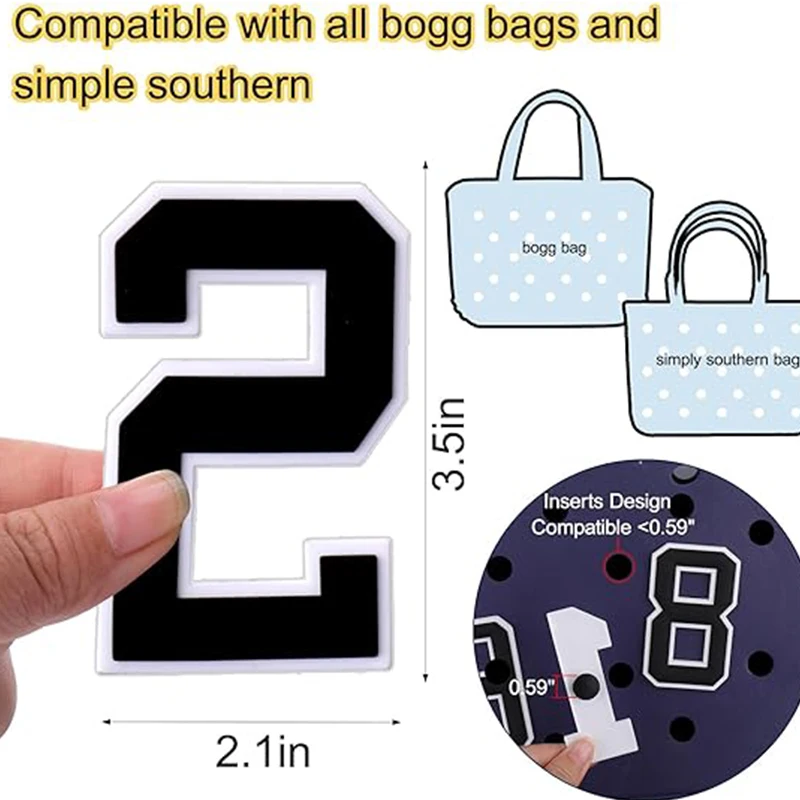 Beach Bag Diy Summer New Style Accessories for Handbags Number 0-9 Bogg Bag Charms Making