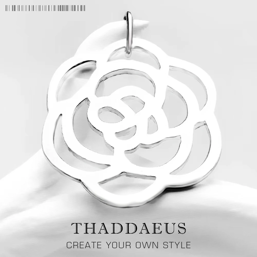 

Pendant Rose Flower Ornament Brand New Fashion Glam Jewelry Europe Accessories 925 Sterling Silver Gift For Women