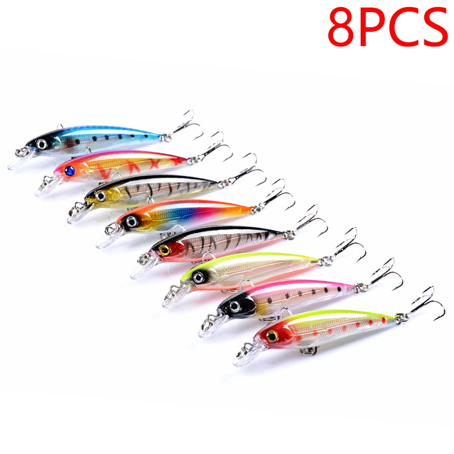 

8 шт. воблер гольяна для рыбалки, приманка/пряжка/аксессуары, жесткая приманка, искусственный джиг, Pesca, 3d глаза, свимбейт, окунь, щука, море