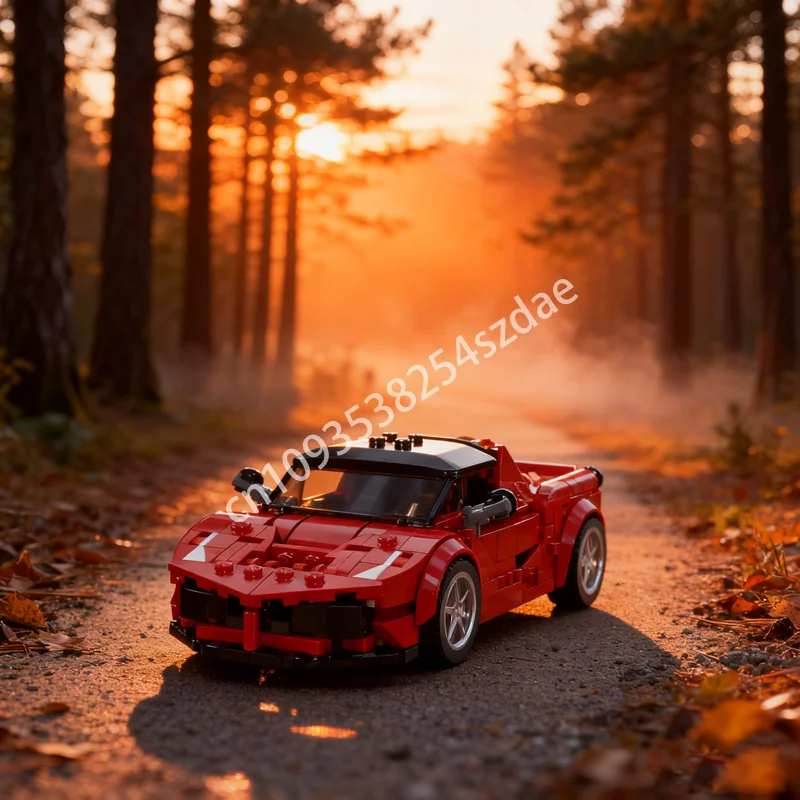 342 قطعة MOC مستوحاة من Ferrariesd LaFerrar مدينة نموذج بناء لعبة كتل العمارة هدايا عيد الميلاد لتقوم بها بنفسك التعليم عيد ميلاد الاطفال #1