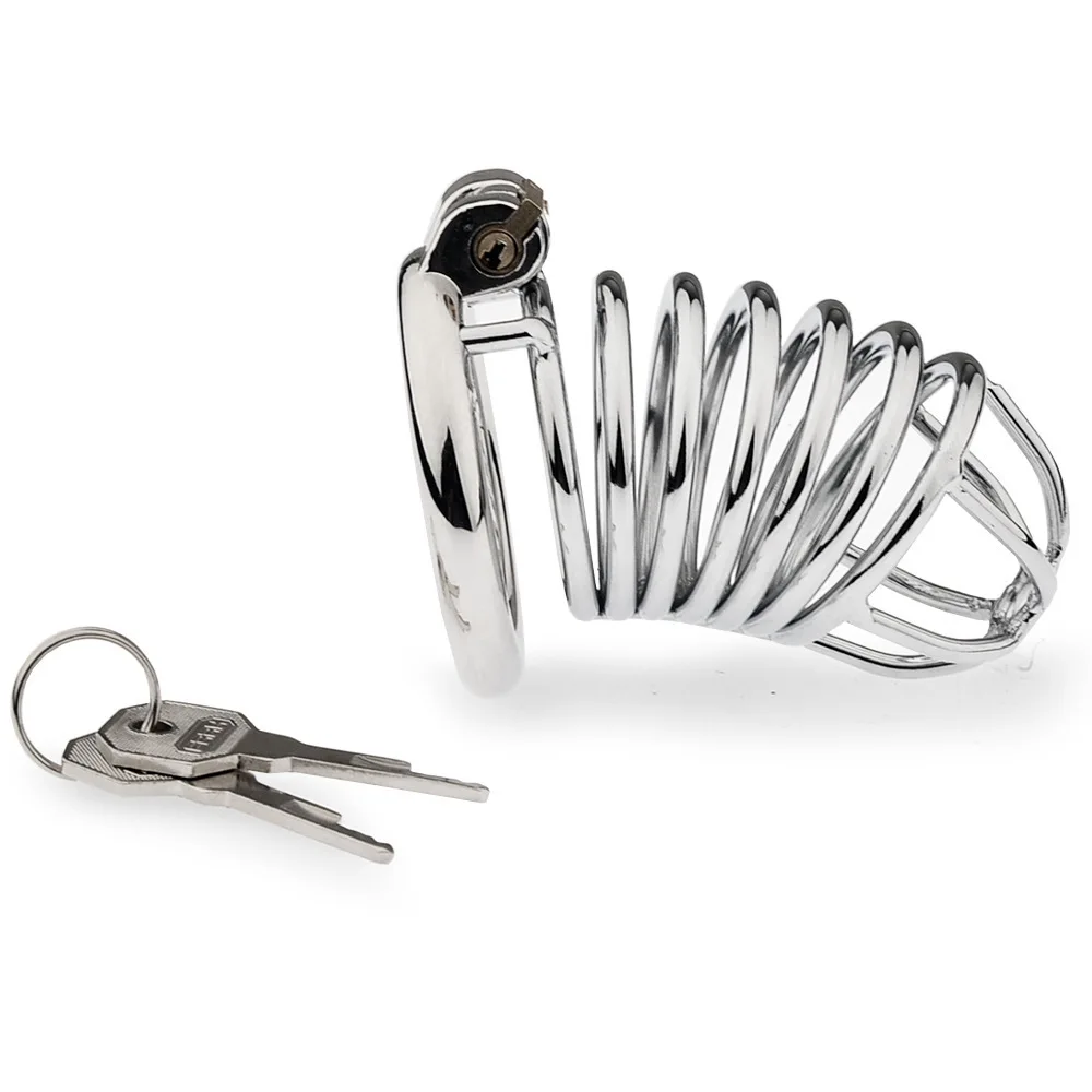 Silent Lock Stainless Steel Chastity Cage with 3 Size Rings- Adult Sex Toy for Bondage view 5