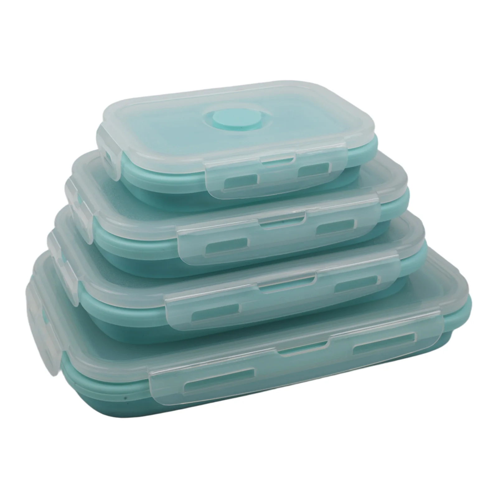 Dishwasher Safe Collapsible Silicone 21x13x10cm Leak Proof Silicone Storage Boxes Temperature Resistant Stackable