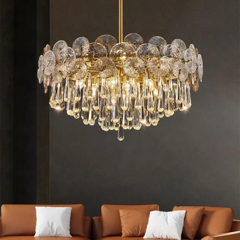 

Light luxury crystal chandeliers, modern glass chandeliers, creative living room lighting, and luxurious lighting for restaurant