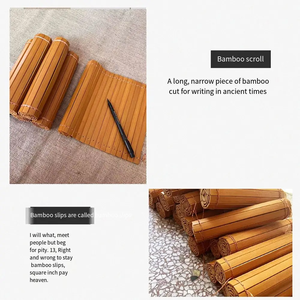 Creative Writable Blank Bamboo Simple Ancient Style Multifunctional Calligraphy Practice Bamboo Book Durable Chinese Scroll